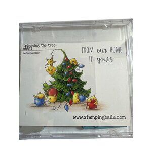 Stamping Bella "Trimming The Tree" Rubber Stamp Set Eb321 includes 2 stamps